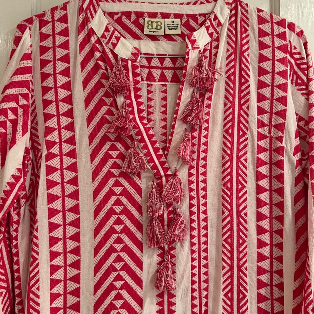 Pink and white tassel caftan - Picture 2 of 6